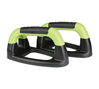 Fitness Mad Push Up Bar Stands - Iron Pair with Grip Handles - Green/Black One Size