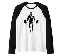 Fitness Motif Art Gym Graphic Men Women Cool Raglan Baseball Tee
