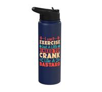 Fitness Motivation Bodybuilder Crank Like A Bastard Gym Stainless Steel Insulated Water Bottle