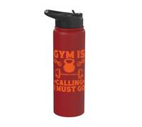 Fitness Motivation Bodybuilder Gym is Calling Must Go Gym Stainless Steel Insulated Water Bottle
