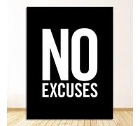 Fitness Poster Gym Wall Decor Motivational Art Typography Modern Canvas Painting Decoration No Excuses Inspirational Quote (Color : A, Size : 21x30cm No Fram)