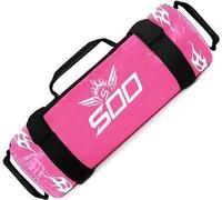 Fitness Power Sandbag, Heavy Duty Sand Filled Workout Training Gym Bag with Strong Handles Weighted Slam Bag for Weight Lifting, Running, Powerlifting Exercises (Pink, 30kg)