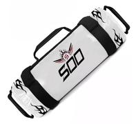 Fitness Power Sandbag, Heavy Duty Sand Filled Workout Training Gym Bag with Strong Handles Weighted Slam Bag for Weight Lifting, Running, Powerlifting Exercises (White, 20kg)