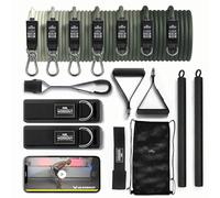 Fitness Pro Mister Workout Kit - Multi-Function Bar - 7 Resistance Bands, Handles, Straps, Anchors, Carry Bag - Muscle Strengthening, Mass Gain - Home and Outdoor Workout