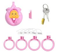 Fitness Protection Cage Can Be Worn With 4 Different Sizes Of Pink Resin Material For Sports And Replaceable Rings. The Birdcage Has A Unique Design