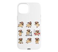 Fitness Pug Running Treadmill Marathon Finish Dog Case for iPhone 15 Plus