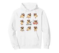 Fitness Pug Running Treadmill Marathon Finish Dog Pullover Hoodie