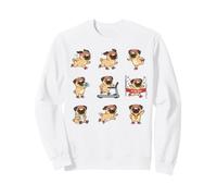 Fitness Pug Running Treadmill Marathon Finish Dog Sweatshirt