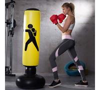 Fitness Punching Bag, Heavy Punching Bag Kick Training Inflatable Tower Bag Freestanding Tumbler Column Sandbag