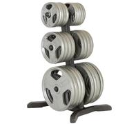Fitness Reality X-Class Olympic Weight Tree - Heavy-Duty Bumper Plate Rack for Home Gym - Chrome Storage Posts - Includes 2 Barbell Holders - 1,000 Lb. Capacity