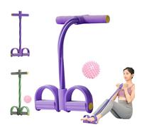 Fitness Resistance Band, 4 Tubes Rubber Elastic Pull Rope, Elastic Sit Up Pull Rope with Foot Pedal, Yoga Fitness Sit Up Training Device for Training in the Gym
