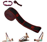 Fitness Resistance Band for Stretching and Yoga, Adjustable 8/10-Segment Multi-Loop Resistance Bands, Yoga Bands for Stretching, Daily Mobility & Gentle Home Exercise (Red-10Grids)