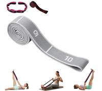 Fitness Resistance Band for Stretching and Yoga, Adjustable 8/10-Segment Multi-Loop Resistance Bands, Yoga Bands for Stretching, Daily Mobility & Gentle Home Exercise (Gray-10Grids)