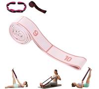Fitness Resistance Band for Stretching and Yoga, Adjustable 8/10-Segment Multi-Loop Resistance Bands, Yoga Bands for Stretching, Daily Mobility & Gentle Home Exercise (Pink-10Grids)