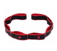 Fitness Resistance Band for Stretching and Yoga, Numbered 8-Section Resistance Band, Multi-Loop Elastic Stretching Strap for Yoga Pilates Fitness Full Body Workout (Red)