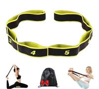 Fitness Resistance Band for Stretching and Yoga, Numbered 8-Section Resistance Band, Multi-Loop Elastic Stretching Strap for Yoga Pilates Fitness Full Body Workout (Yellow)