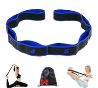 Fitness Resistance Band for Stretching and Yoga, Numbered 8-Section Resistance Band, Multi-Loop Elastic Stretching Strap for Yoga Pilates Fitness Full Body Workout (Blue)