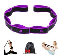 Fitness Resistance Band for Stretching and Yoga, Numbered Resistance Band, 8-Section Multi-Loop Elastic Stretching Strap for Yoga Pilates Fitness Full Body Workout (Purple)