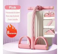 Fitness Resistance Bands-8 Tube Pedal Ankle Puller 2025 Upgrade Stretch Bands for Exercise Sit Up Exercise Equipment AB Training Auxiliary Device Workout Equipment for Women Men pink