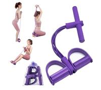 Fitness Resistance Bands Set with Handles & Ankle Straps - 4 Tube Exercise Bands for Arm, Leg, Strength Training, Stretching - Home Gym Workout Equipment