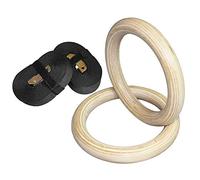 Fitness rings, 1Pair Birch Wood Pull Up Ring for Home Fitness Strength Training 2.8/3.2cm*4.5m Adjustable Straps(2 Rings With Straps,32mm)