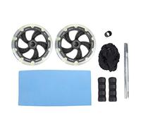 Fitness Roller with Bearing Abdominal Exerciser, Dual - Wheel Core Trainer with Pull Strap Set, Quiet ABS Wheels and Anti - Slip Foam Handles for Home Gym Waist Slimming (Bearing black + pad +