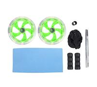 Fitness Roller with Bearing Abdominal Exerciser, Dual - Wheel Core Trainer with Pull Strap Set, Quiet ABS Wheels and Anti - Slip Foam Handles for Home Gym Waist Slimming (Bearing green + pad +
