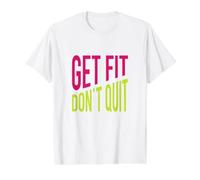Fitness Saying, Get fit, Don't Quit. Value Graphic T-Shirt, Men, White, L