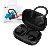 Fitness Series True Wireless Sports Headphones with Adjustable Headphones, Active Noise Cancelling, Ambient Mode, IP57, 40 Hour Battery Life, App EQ, Low Latency, Microphone - JVC HA-EC75T-B Black