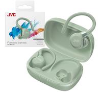 Fitness Series True Wireless Sports Headphones with Adjustable Headphones, Active Noise Cancelling, Ambient Mode, IP57, 40 Hour Battery Life, App EQ, Low Latency, Microphone - JVC HA-EC75T-G Green