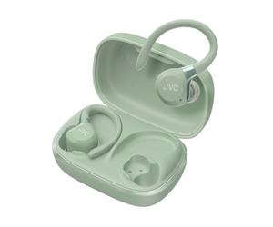 Fitness Series True Wireless Sports Headphones with Adjustable Headphones, Active Noise Cancelling, Ambient Mode, IP57, 40 Hour Battery Life, App EQ, Low Latency, Microphone - JVC HA-EC75T-G Green