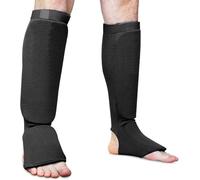 Fitness Shin Guards for Muay Thai, Kickboxing, MMA, Taekwondo, Boxing, Martial Arts, Elasticated Sock Padded Leg Instep Protection Shin Pads, for Men, Women add Kids (Black, S)