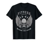 Fitness Skull Strength - Improve Your Power Gym Motivation T-Shirt