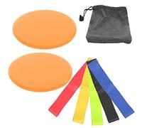 Fitness Sliding Disc, Wireless Core Slider Workout Equipment, Low Impact ABS Sliders for Home Gym and Floor Exercises with Pull Straps for Beginners and Advanced Users (Orange sliding basin +