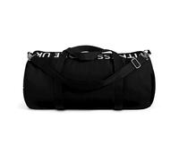 Fitness Store UK Duffel Bag for Gym & Travel - Black Polyester - Small & Large, Water Repellent, 3 Compartments, Zipper, Removable Strap - Organize Your Essentials with Style (Large)