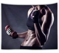 Fitness Tapestry Wall Hanging Gym Exercise Extra Large Tapestry Fabric Wall Hangings Art 3D Print Tapestries for Bedroom Living Room Home Decor 230x230 cm a-9160