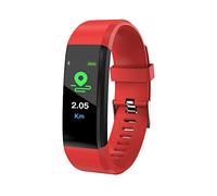 Fitness Tracker Bracelet with Heart Rate Blood Pressure Smart Band Activity Tracker Sleep Monitor Smart Watch Waterproof Health Tracker Smartband Bluetooth Wristband for Women Men (RED)