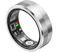 Fitness Tracker for Men Women with Charging Case - 5ATM Waterproof Smart Ring with Activity Sleep Health and Step Monitoring, Fashion Pattern Design Silver (US12)