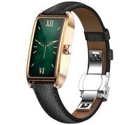 Fitness Tracker for Women Ladies Fitness Watch Dressy Leather Strap Alloy Case Luxury Fashion Heart Rate Monitor Sleep Tracker Pedometer Step Counter Waterproof Elegant Smart Watch for Womens