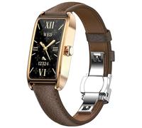Fitness Tracker for Women Ladies Fitness Watch Dressy Leather Strap Alloy Case Luxury Fashion Heart Rate Monitor Sleep Tracker Pedometer Step Counter Waterproof Elegant Smart Watch for Womens