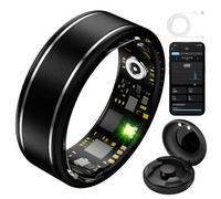 Fitness Tracker Ring with Charging Box, Heart Rate Monitoring, Sleep Tracking, Sports Tracking, Waterproof Smart Ring for Men and Women