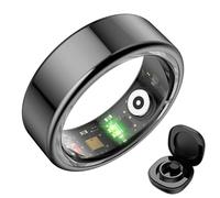 Fitness Tracker Ring with Charging Case, Waterproof, Monitors Heart Rate, Blood Oxygen, and Sleep for Health Tracking