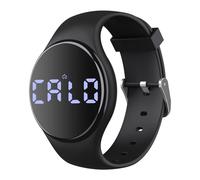 Fitness Tracker Watch with Step Counter for Men and Women, 8 Sets Alarm with Vibration or Music for Schedules Alerts, Rechargeable, Pink, Blue and Black, Black