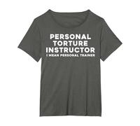 Fitness Training Humor Personal Trainer Coach Gym Addict T-Shirt, Women's Plus, Asphalt Grey, 1X