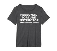 Fitness Training Humor Personal Trainer Coach Gym Addict T-Shirt, Women's Plus, Dark Heather Grey, 4X