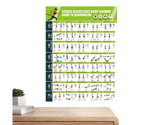 Fitness Wall Chart - Training Manual, Single Exercise Visual For Strength Growth, Athletic Handbook With Laminated Finish, Gym Equipment, Bodybuilding Map For Toning, Pilates And Core Stability