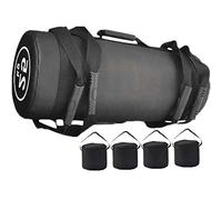 Fitness Weights Sandbags Adjustable Weight Power Bags 5kg - 25kg for Weight Lifting, Running, Exercises, Powerlifting, Functional Intensity Workout,Black 25kg (Empty Leather)