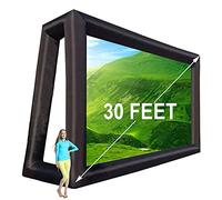 fitnessandfun 30ft Huge Inflatable Projector Screen - Blow Up Outdoor Movie Screens - 360 Inch for TV & Movies - Seamless, Portable, Front & Rear Projection(30ft with Blower)