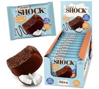 FitnesSHOCK Chocolate Brownie without Added Sugar, 15% Protein, satiating dietary fibre, Soft Texture, 10 Pieces, 50g - Coconut Flavour