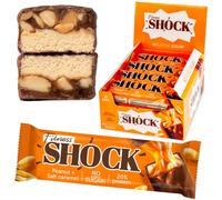 FitnesSHOCK Protein Bar 12pcs no added sugar, 20% protein, low carb (5,5g), rich in fibre, low calorie, 12-pack fitness chocolate bars box, palm oil free, no flour, 12x50g salted peanut caramel flavor